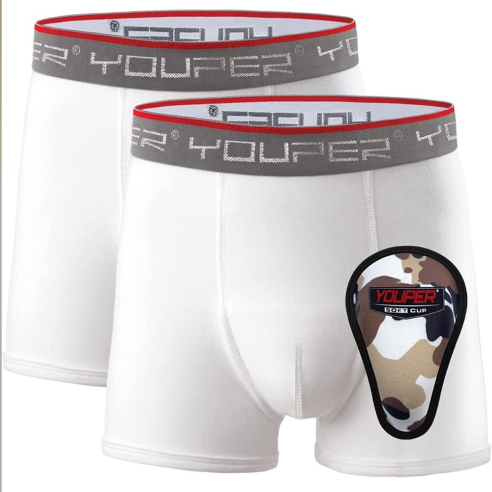 NWT Youper 2pk Youth Large Brief w/Soft Athletic Cup, Boys Underwear w/C…